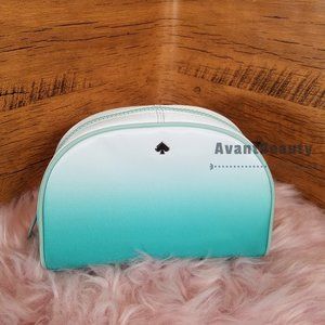 NWT Kate Spade Medium Dome Jae Fiji Green Cosmetic/Makeup Bag Case $79 Nylon New